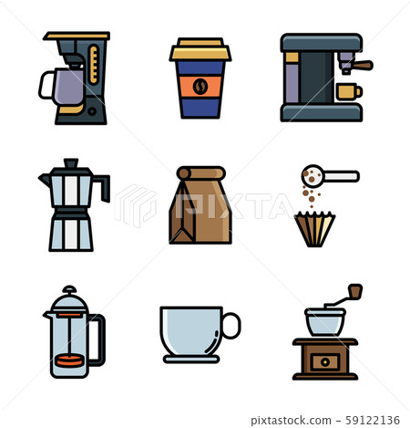 lineal color coffee - Stock Illustration [59122136] - PIXTA