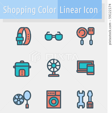 shoping color line icon2 - Stock Illustration [59122174] - PIXTA
