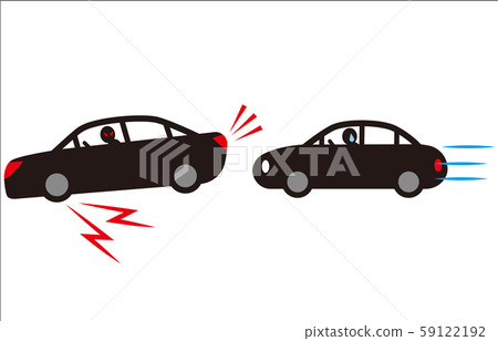 可愛的駕駛突然剎車。矢量素材。 可愛的駕駛突然剎車。矢量素材。 59122192