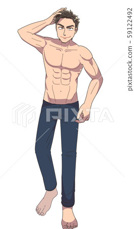 Cool muscular anime boy