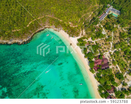 Aerial view of Patong beach with blue turquoise 59123788