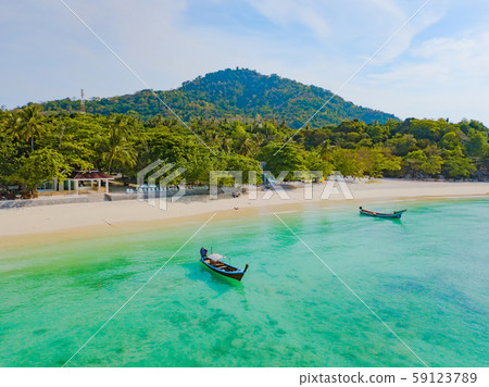 Aerial view of Patong beach with blue turquoise Aerial view of Patong beach with blue turquoise 59123789