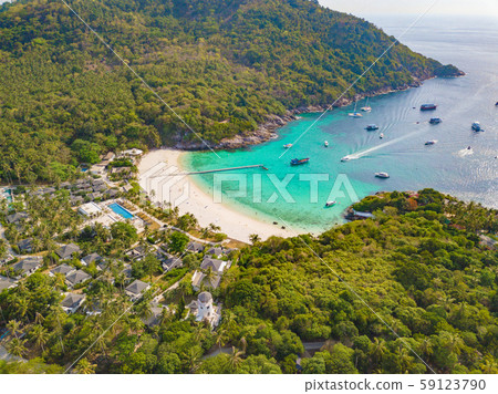 Aerial view of Patong beach with blue turquoise 59123790