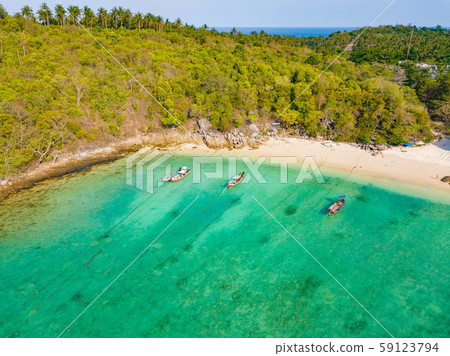 Aerial view of Patong beach with blue turquoise Aerial view of Patong beach with blue turquoise 59123794