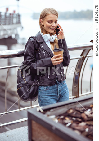 Young pretty female making a phone call 59124379