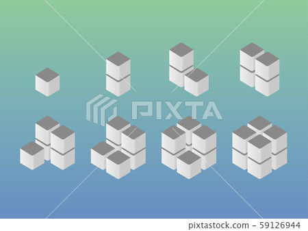 3D方塊圖像，圖標，簡單，信息交流，塊 59126944