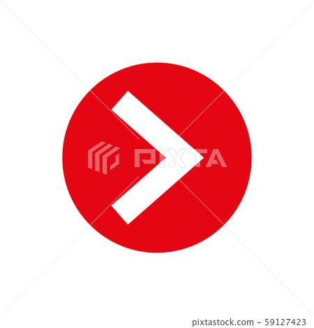 Next arrow vector. Flat red circle shape and arrow 59127423