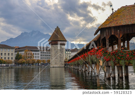 Lucerne, Switzerland-October 18,2019:The old wood 59128323