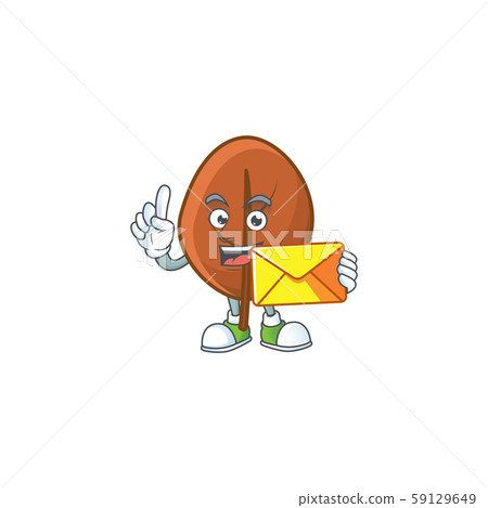 one brown autumn leaves in bring envelope character. 59129649