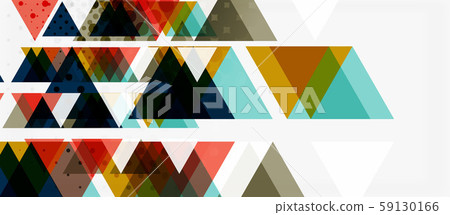 Banner with multicolored mosaic triangle geometric design on white background. Abstract texture Banner with multicolored mosaic triangle geometric design on white background. Abstract texture 59130166