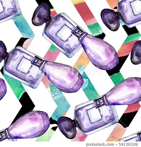 Fashionable sketch glamour illustration in a watercolor style isolated element. Seamless background 59130189