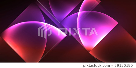 Dynamic lines and shapes, glass neon glowing effect. Modern neon glow geometric shapes, great design 59130190