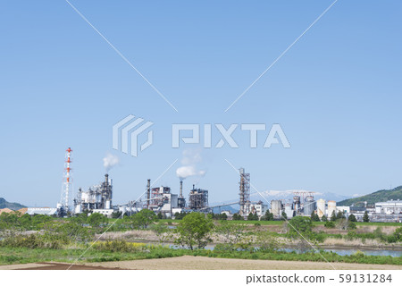 Factory River Abukuma River Smoke Chimney 59131284
