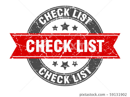 check list round stamp with red ribbon. check list - Stock Illustration ...