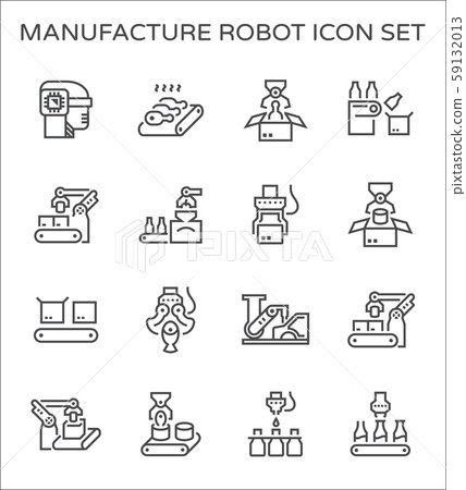 robot production icon - Stock Illustration [59132013] - PIXTA