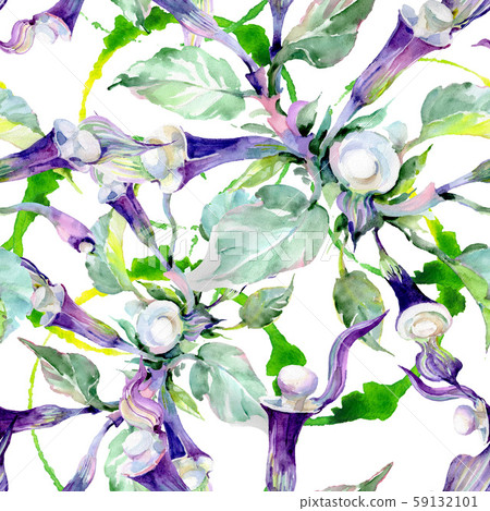 Bouquet floral botanical flowers. Watercolor background illustration set. Seamless background Bouquet floral botanical flowers. Watercolor background illustration set. Seamless background 59132101