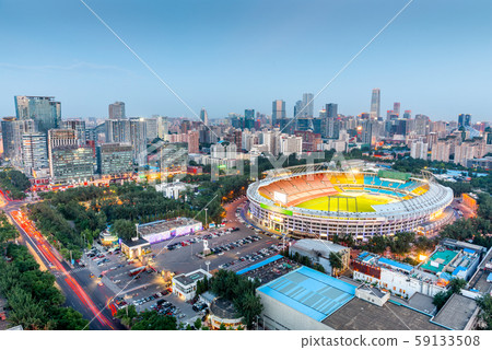 Beijing, China skyline and stadium Beijing, China skyline and stadium 59133508