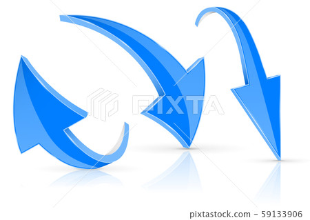 Down and up 3d arrow. Blue signs with reflection Down and up 3d arrow. Blue signs with reflection 59133906