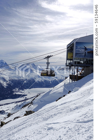St. Moritz Corviglia, winter ski resort in Switzerland 59134646