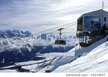 St. Moritz Corviglia, winter ski resort in Switzerland 59134647