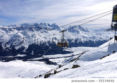 St. Moritz Corviglia, winter ski resort in Switzerland 59134648