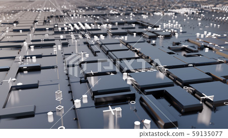 Abstract Central Computer Processors Concept. 3D illustration 59135077