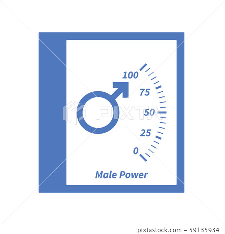 Male sex power symbol as measuring device hand. 59135934