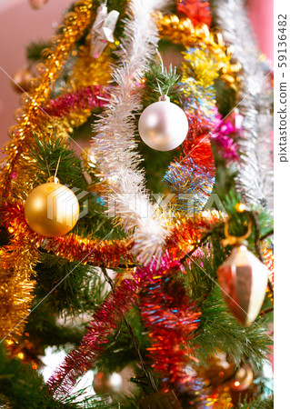 Beautiful Christmas tree decorations on Christmas Beautiful Christmas tree decorations on Christmas 59136482