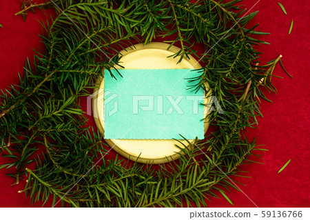 Christmas tree branches stacked in a circle for Christmas tree branches stacked in a circle for 59136766