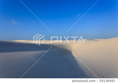 White sand dunes panorama from Lencois Maranhenses White sand dunes panorama from Lencois Maranhenses 59136985
