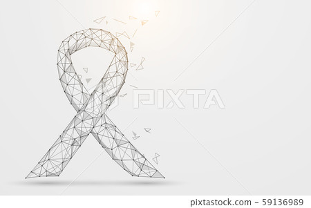 Black awareness ribbon form lines, triangles and particle style design Black awareness ribbon form lines, triangles and particle style design 59136989