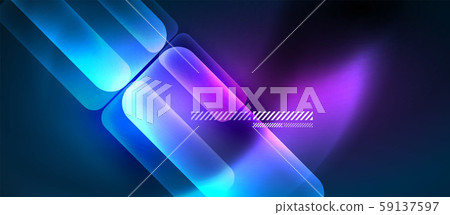 Glass neon block and lines abstract background 59137597