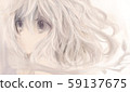 傾斜在樹的女孩 59137675