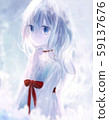 蒼白的夢幻般的藍眼睛的女孩 59137676
