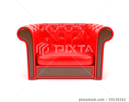 Red leather sofa 59138162