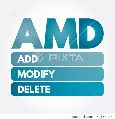 AMD - Add, Modify, Delete acronym - Stock Illustration [59138242] - PIXTA