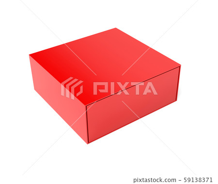Red closed box. 3d rendering illustration 59138371