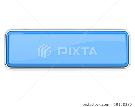 Blue glass button. Square push button with metal frame. 3d rendering illustration isolated Blue glass button. Square push button with metal frame. 3d rendering illustration isolated 59138380