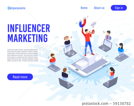 Influencer marketing. Influence on B2c clients, potential product buyers or consumer products buyer 59138782