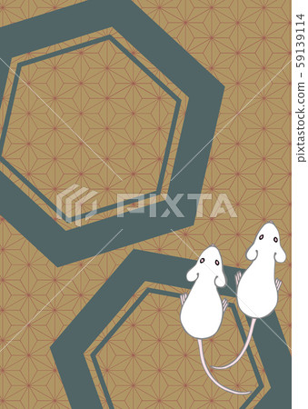 Japanese pattern cut with a motif of a mouse Japanese pattern cut with a motif of a mouse 59139114