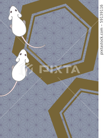 Japanese pattern cut with a motif of a mouse Japanese pattern cut with a motif of a mouse 59139116