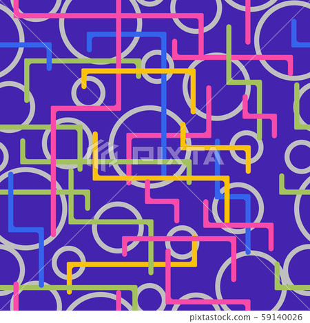 Geometry seamlessly background with lines, circles and rectangles. 59140026