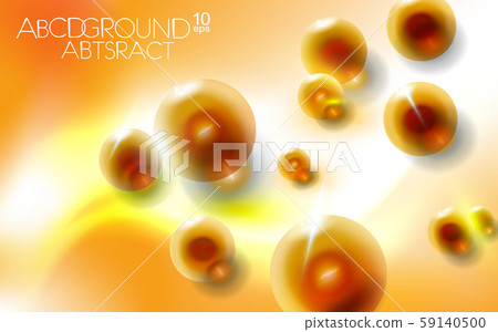 Orange abstract background with spheres. Balls - Stock Illustration ...