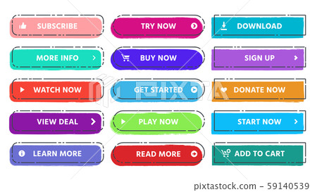 Call to action button. Read more, subscribe and buy now web buttons with vivid colors and grunge Call to action button. Read more, subscribe and buy now web buttons with vivid colors and grunge 59140539
