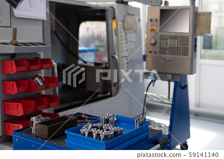 close shot of metal preparations of metal products 59141140