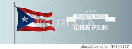 Puerto Rico template happy independence or national day greeting card, banner vector illustration 59141557