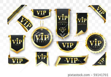 Vip label. Vector black banner 59141701