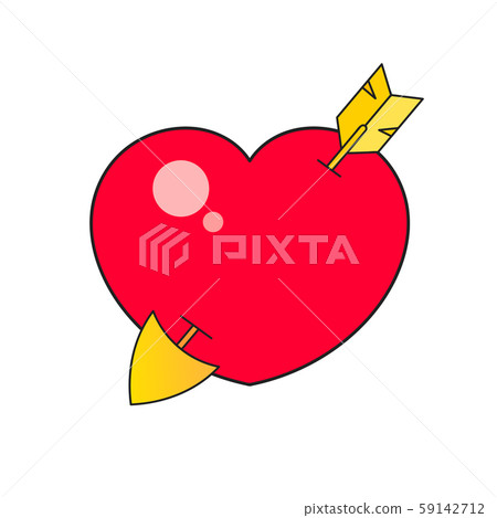 Illustration Red Valentine Heart Vector Icon For - Stock Illustration ...