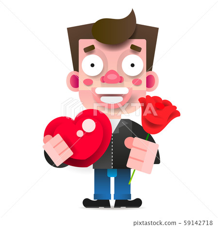 In Love Guy With A Red Rose And A Box Of In Love Guy With A Red Rose And A Box Of 59142718