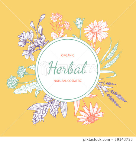 Organic cosmetics hand drawn label Organic cosmetics hand drawn label 59143753